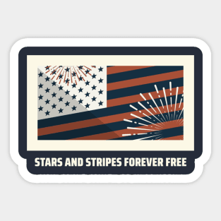 Stars and Stripes Forever Free Sticker